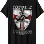 T-shirt Deus Vult Maglietta Templar Knights Leggera Taglio Classico-0