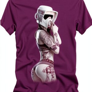 MAKAYA Stormtrooper Tattoo T Shirt Uomo Maglietta Nera Regular Fit-0