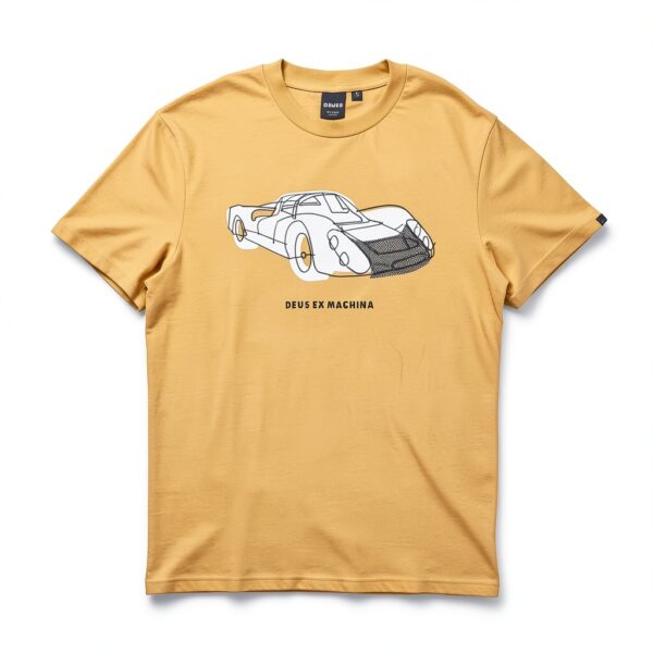 Deus Ex Machina Maglietta Stampa Automobile Gialla 908 Tee, Cotone-2