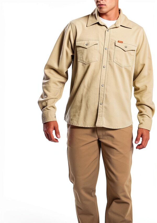 Deus Ex Machina camicia in velluto bianca Western Cord Shirt-8