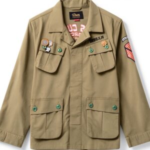 Deus D261MSH313 Giacca Verde Relaxed Fit con Ricami e Bottoni Corozo-0