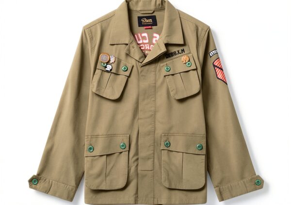 Deus D261MSH313 Giacca Verde Relaxed Fit con Ricami e Bottoni Corozo-0