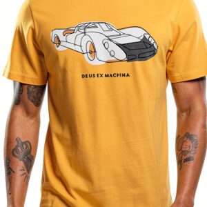Deus Ex Machina Maglietta Stampa Automobile Gialla 908 Tee, Cotone-0