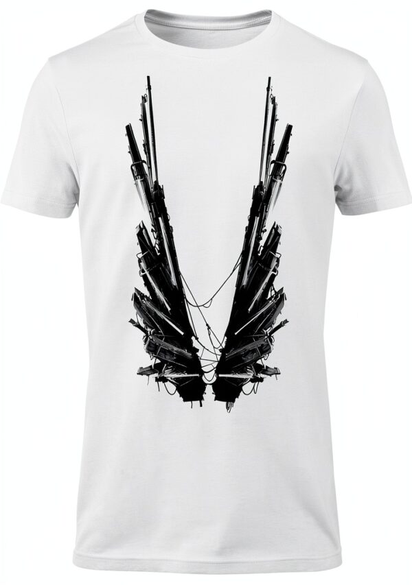 GoZoo Deus Ex T-Shirt Uomo Icarus Wings 100% Cotone Bianca XL-0