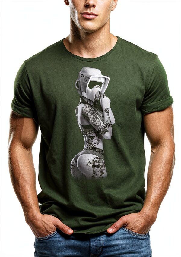 MAKAYA Stormtrooper Tattoo T Shirt Uomo Maglietta Nera Regular Fit-1